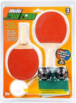 Mini Ping Pong Set - Table Tennis - 2 Paddles, Ping Pong Ball and Net - Individually Carded Toy for Ages 8 +