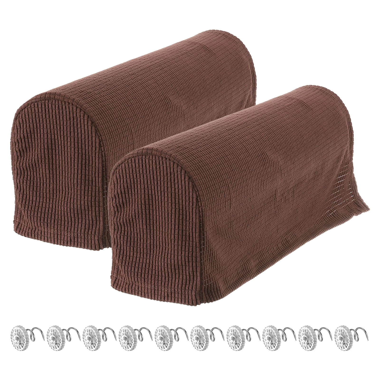 uxcell Stretch Armrest Covers Armchair Anti-Slip for Chairs Sofas Couch Arm Covers Recliner Sofa 1 Set Extra Large(Dark Brown)
