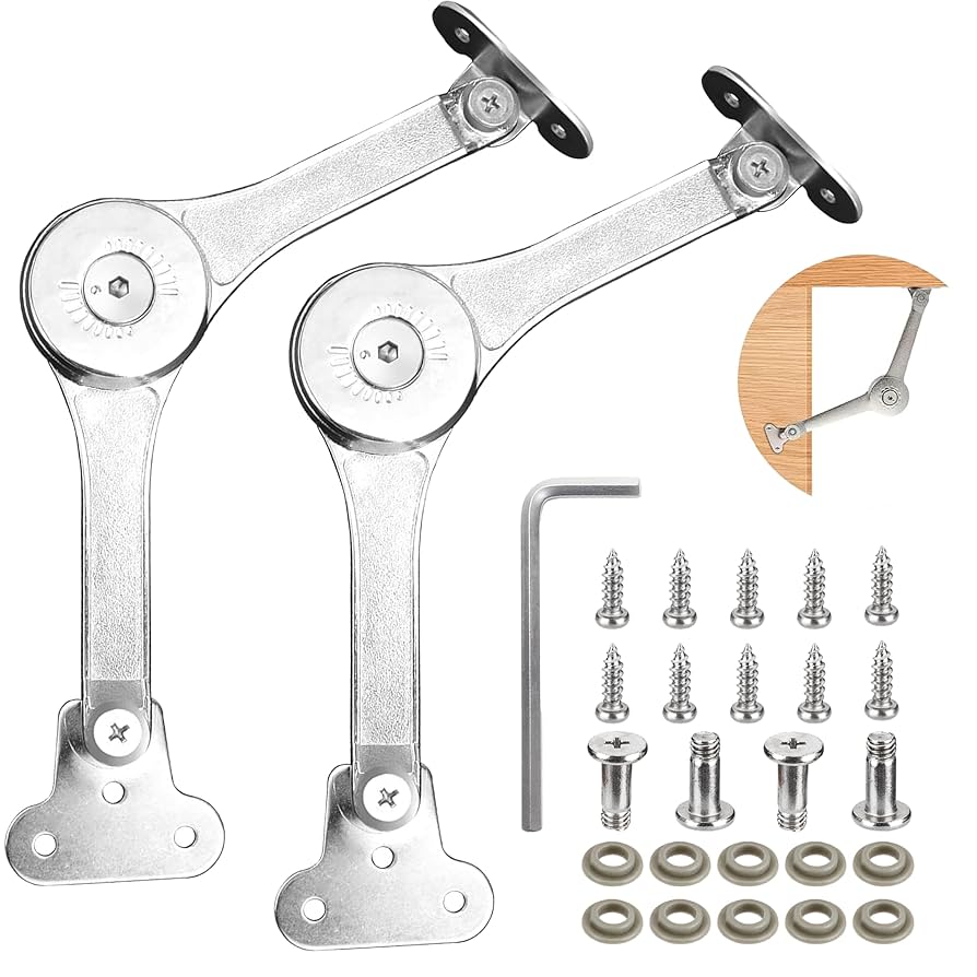 2 Pack | Toys Box Hinges Soft Close - Lid Support Hinges Chest Hinges For Wooden Toy Box, Cedar