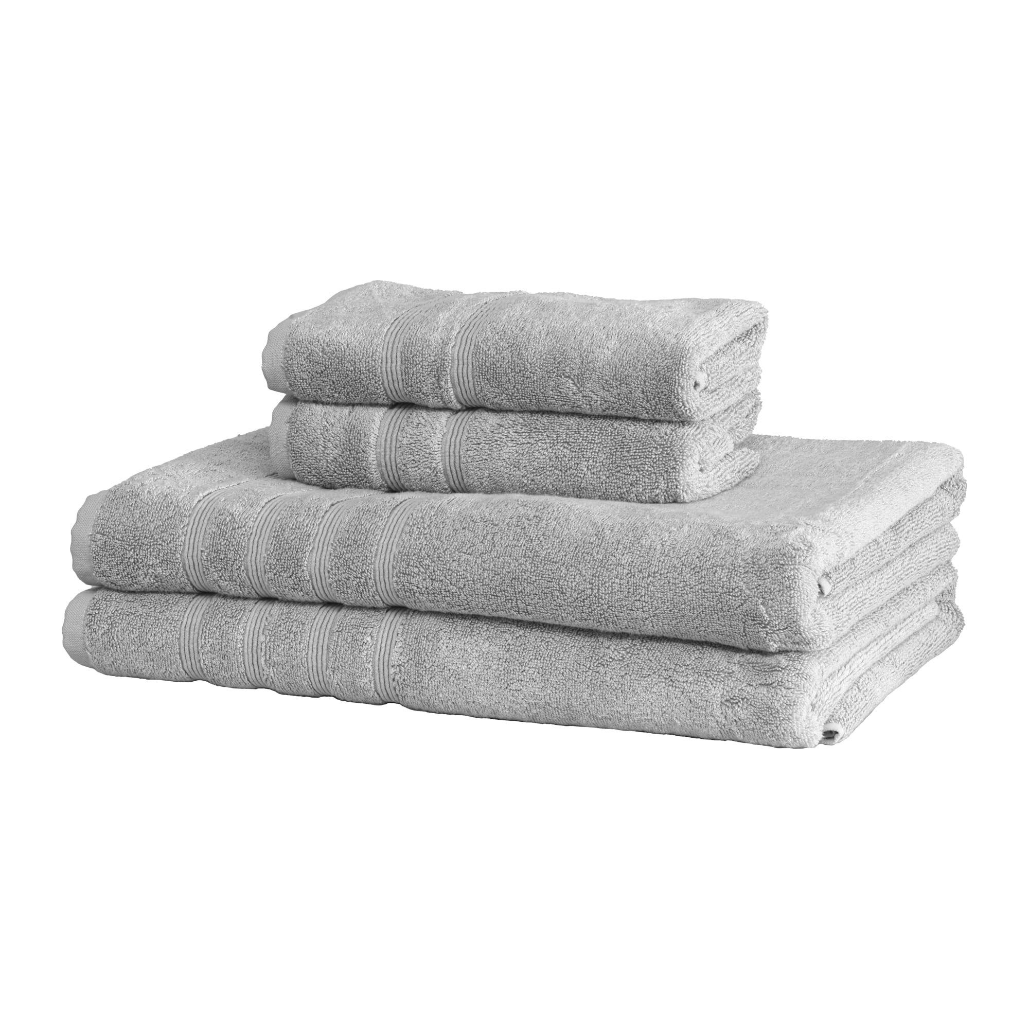 Mosobam Juego de toallas turcas de lujo XL de 4 piezas de 35 x 70 pulgadas, 16 x 30 pulgadas, gris claro (gris) de gran tamaño de 700 g/m², viscosa de bambú y algodón peinado turco Egeo