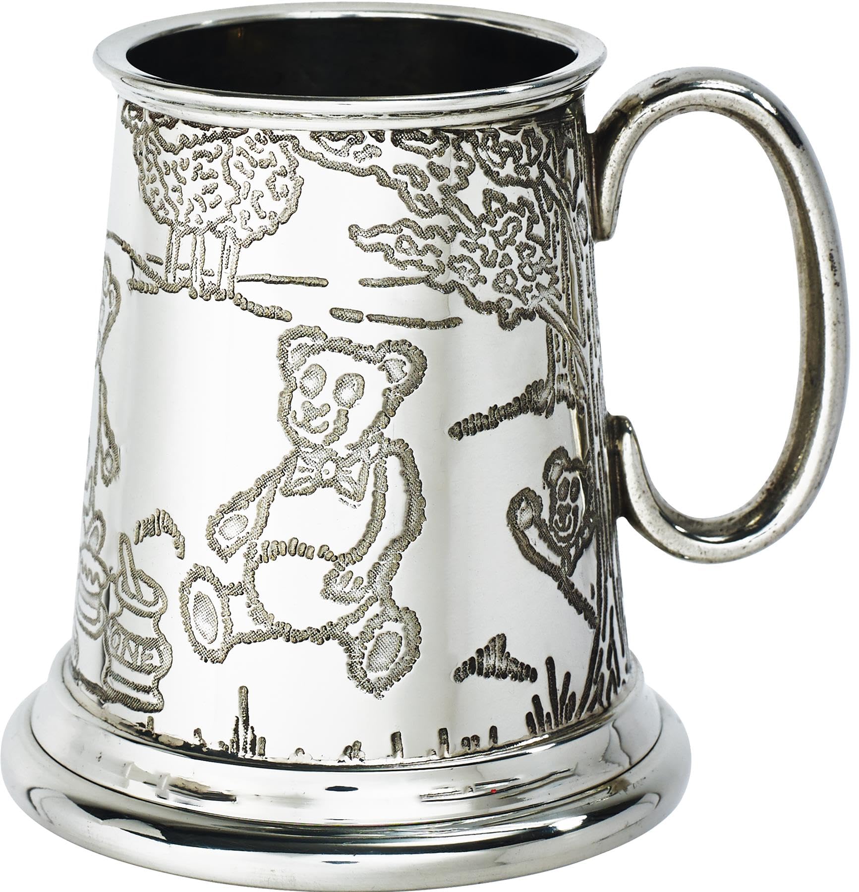 Mug en étain quart de pinte I LUV LTD, finition artisanale avec gravure Teddy Bears