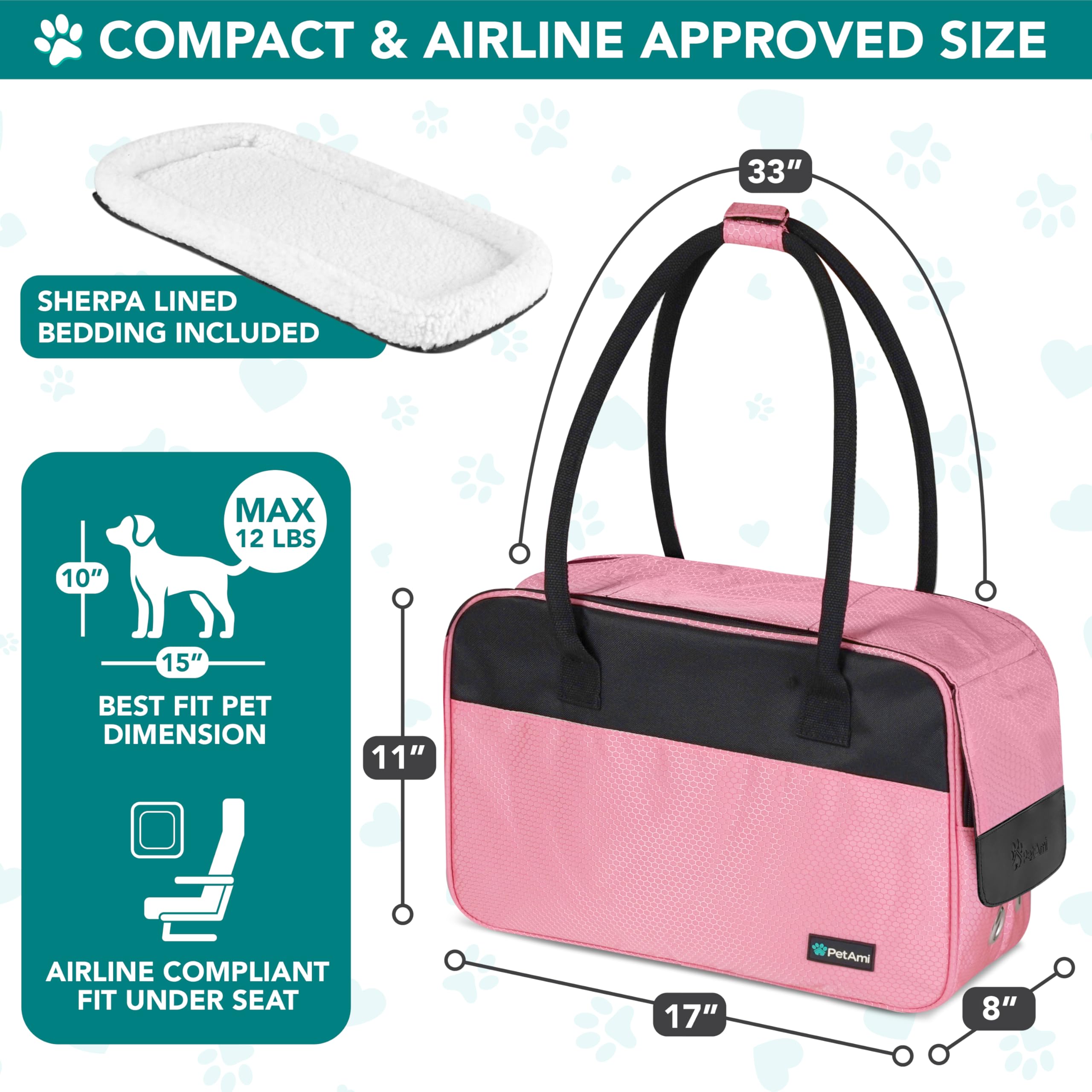Amazon.com: PetAmi Dog Purse Carrier for Small Dogs Cats, TSA