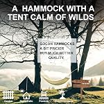 GOCAN Hammock 2 Personnes 220 x 150 cm Longueur totale 330 cm Charge 300 kg Toile Coton Hamac Extérieur pour Jardin Intérieur Enfants Balcon avec Amovible Shaker Rod Beige