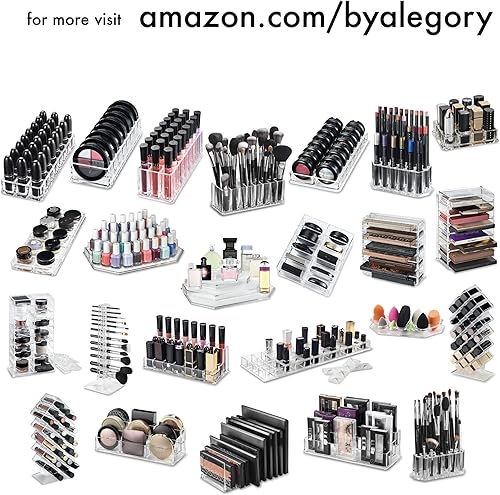 Miniatura 6 de BY ALEGORY Organizador de brillo de labios acrílico, organizador de almacenamiento de maquillaje, contenedor recargable, vitrina de belleza, 24