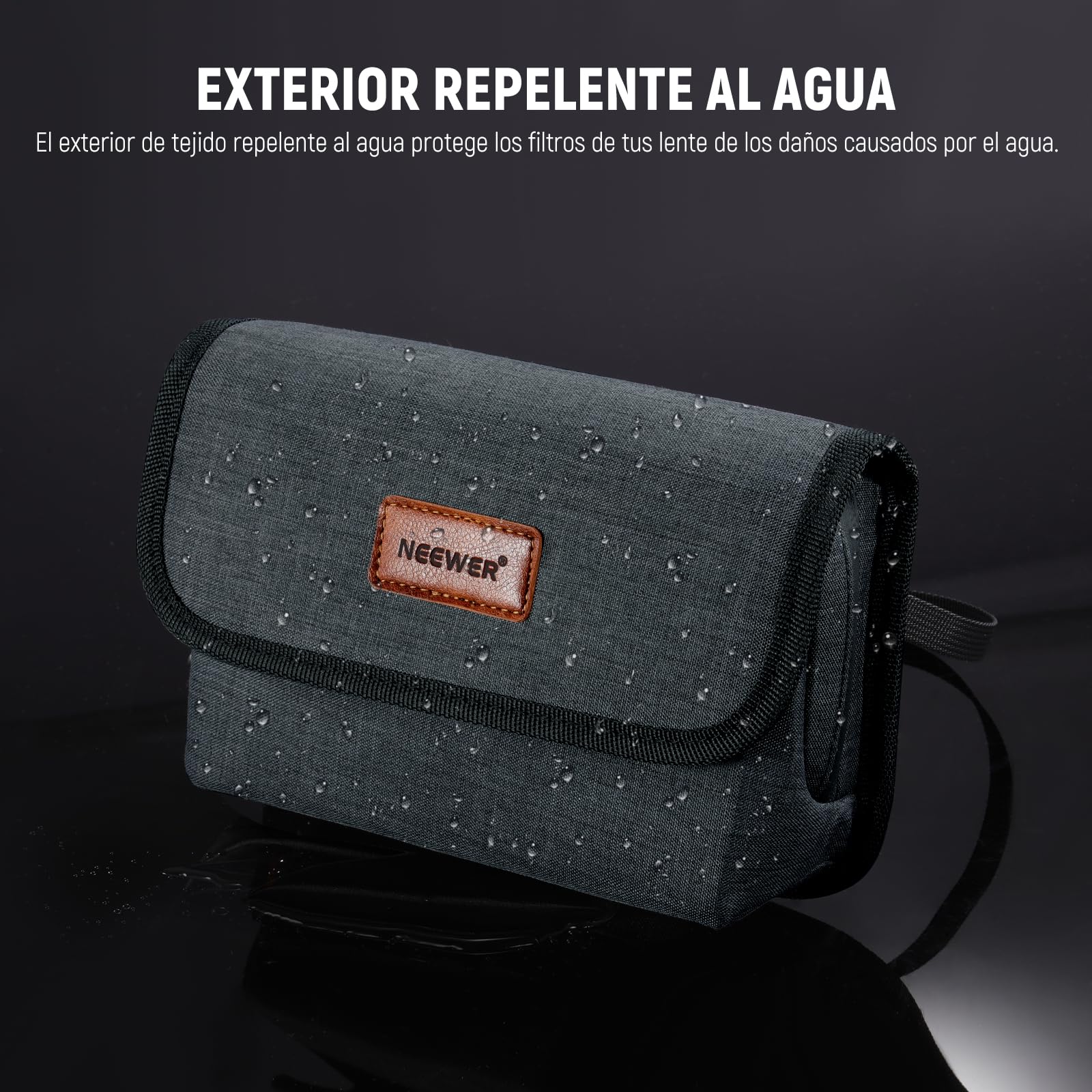 NEEWER Estuche para Filtros Lente Cámara con Carcasa Dura Resistente al Agua, 6 Bolsillos Suaves, Correa de Hombro, Bolsa para Filtros de Fotografía para Filtros Cuadrados 4''x 4'', 4''x 5.65'',PB025