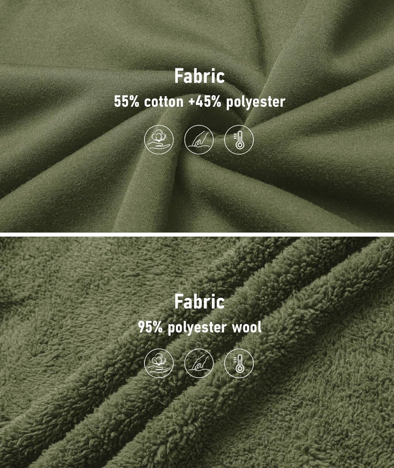 SCODI Hoodies for Men Heavyweight Fleece Sweatshirt - Full Zip Up Thick Sherpa Lined Hooded Sweatshirts - Image 5