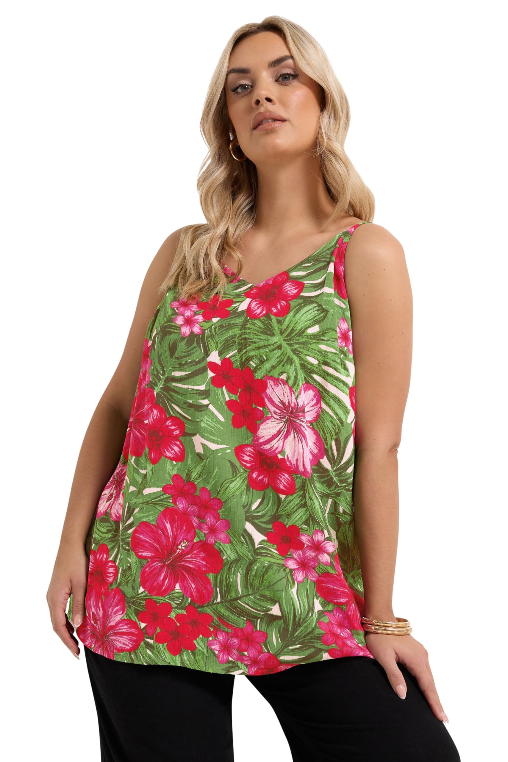 Yours Curve Tropical Cami Vest Top - Women's - Plus Size Curve