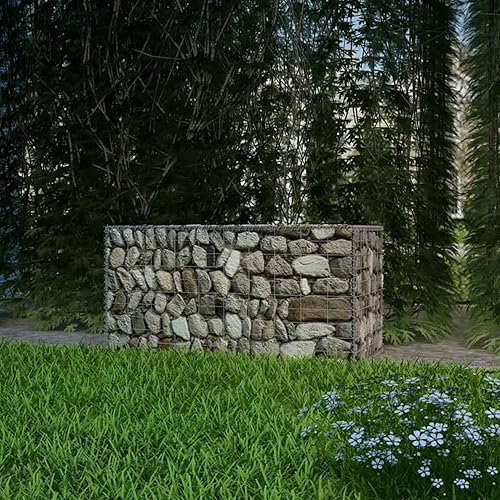 Tidyard Gabion Wall con cubierta de alambre de acero galvanizado, cesta de gaviones, valla de malla decorativa para jardín, patio trasero, paisaje