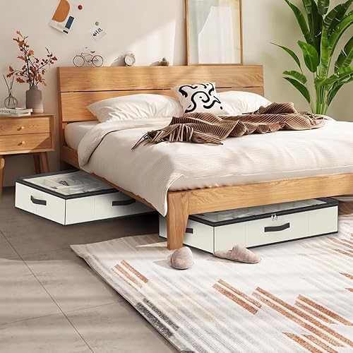 Miniatura 6 de homyfort 32 pares de organizadores de zapatos debajo de la cama, cajas de almacenamiento resistentes para zapatos debajo de la cama, organizador de
