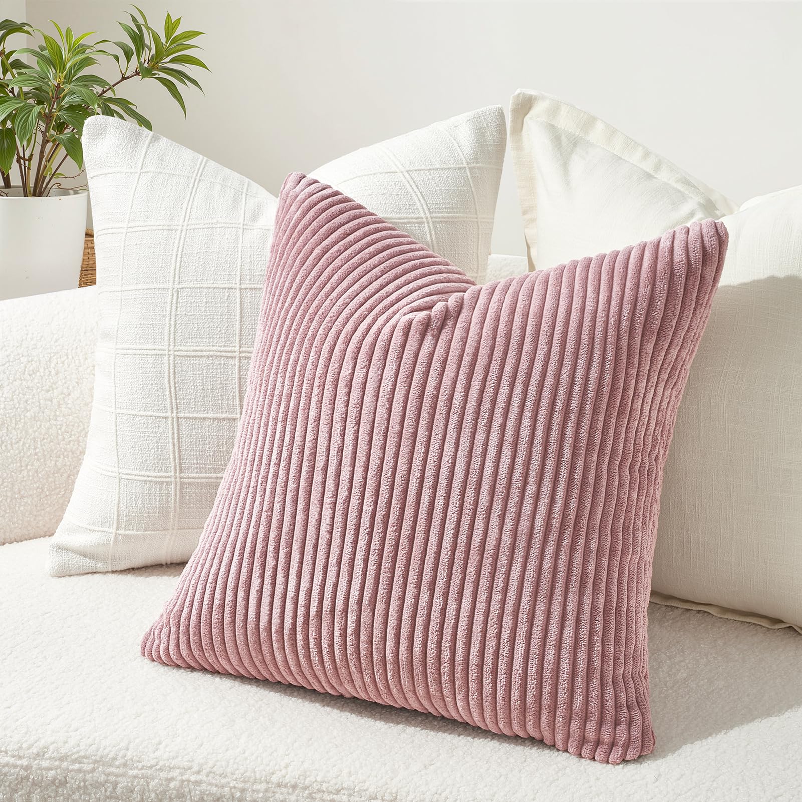 Kevin Textile - Set di 2 federe decorative in velluto a coste super