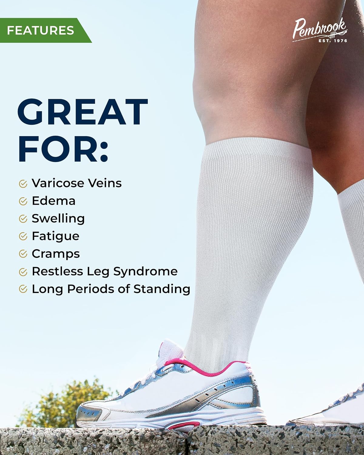 Pembrook 3 Pairs Plus Size Compression Socks Wide Calf - Bamboo Viscose Compression Socks for Women Wide Calf - Image 4