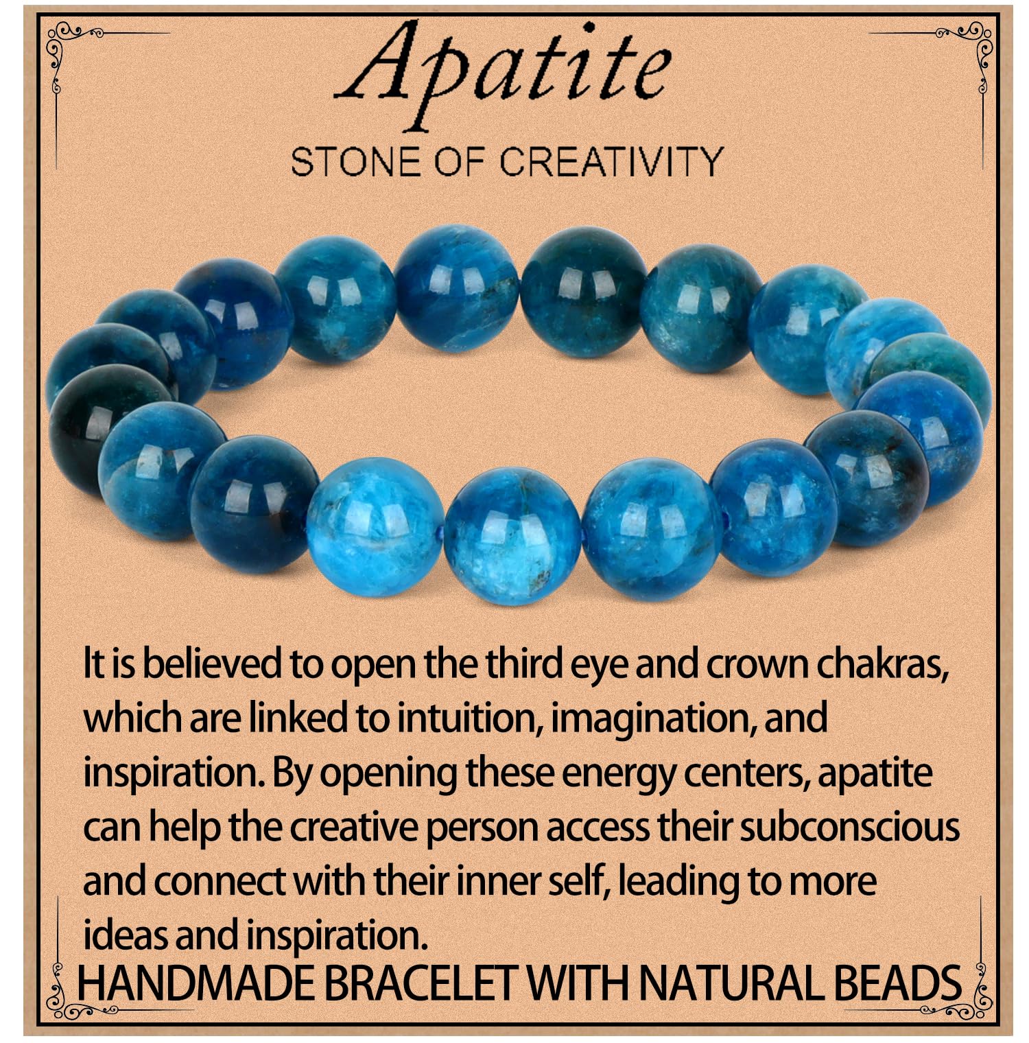 LPBeads Handmade Natural Gemstone Stretch Elastic Bracelet Healing Crystal Round Stone Beads Jewelry Gifts for Women Men