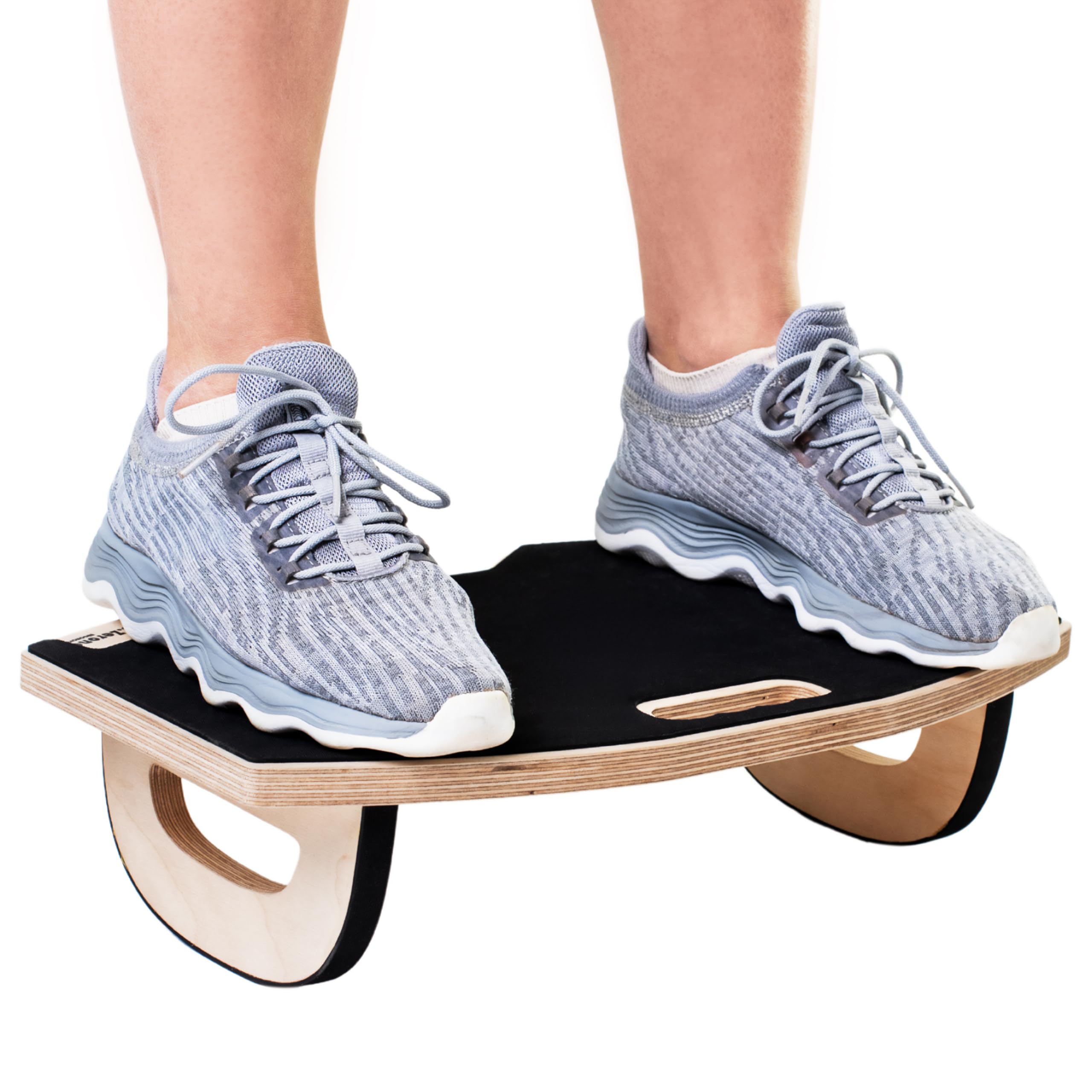 Reposapiés Dinámico Ergonómico de Madera – Reposa Pies para Escritorio con Superficie Antideslizante – Tabla de Equilibrio Portátil para Oficina o Trabajo en Casa
