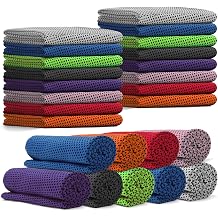 24 Pack Cooling Towels Bulk for Neck and Face 40"x12" Ice Cooling Sweat Rags Microfiber Soft Breathable Soft Chilly Towel for Yoga Golf Sport Running