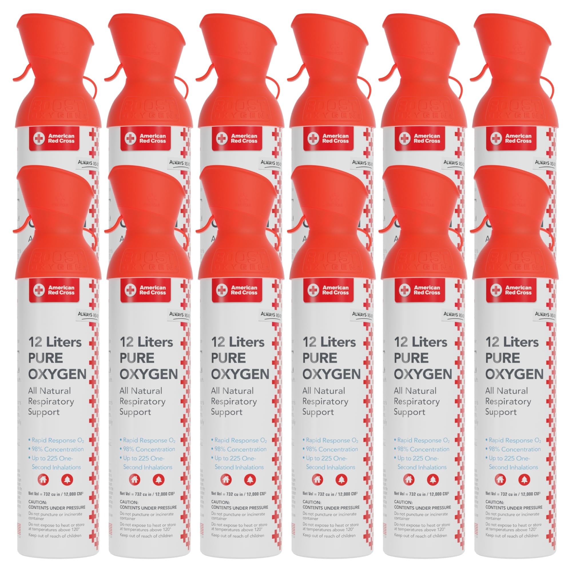 American Red Cross + Boost Oxygen | Extra Large 12L Canister (12 Pack)