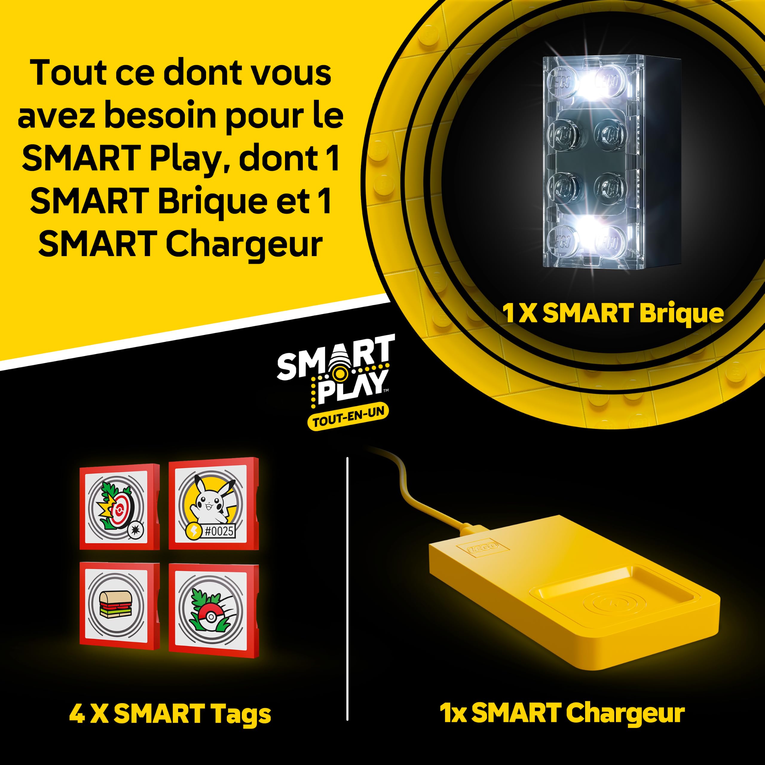 LEGO Pokémon Smart Play : Pikachu et la Cabane d’Entraînement - Set Interactif Tout-en-Un avec 1 Smart Brique, 4 Tags, 1 Chargeur & 1 Pokémon - Idée de Cadeau pour Garçons et Filles dès 6 Ans 72164