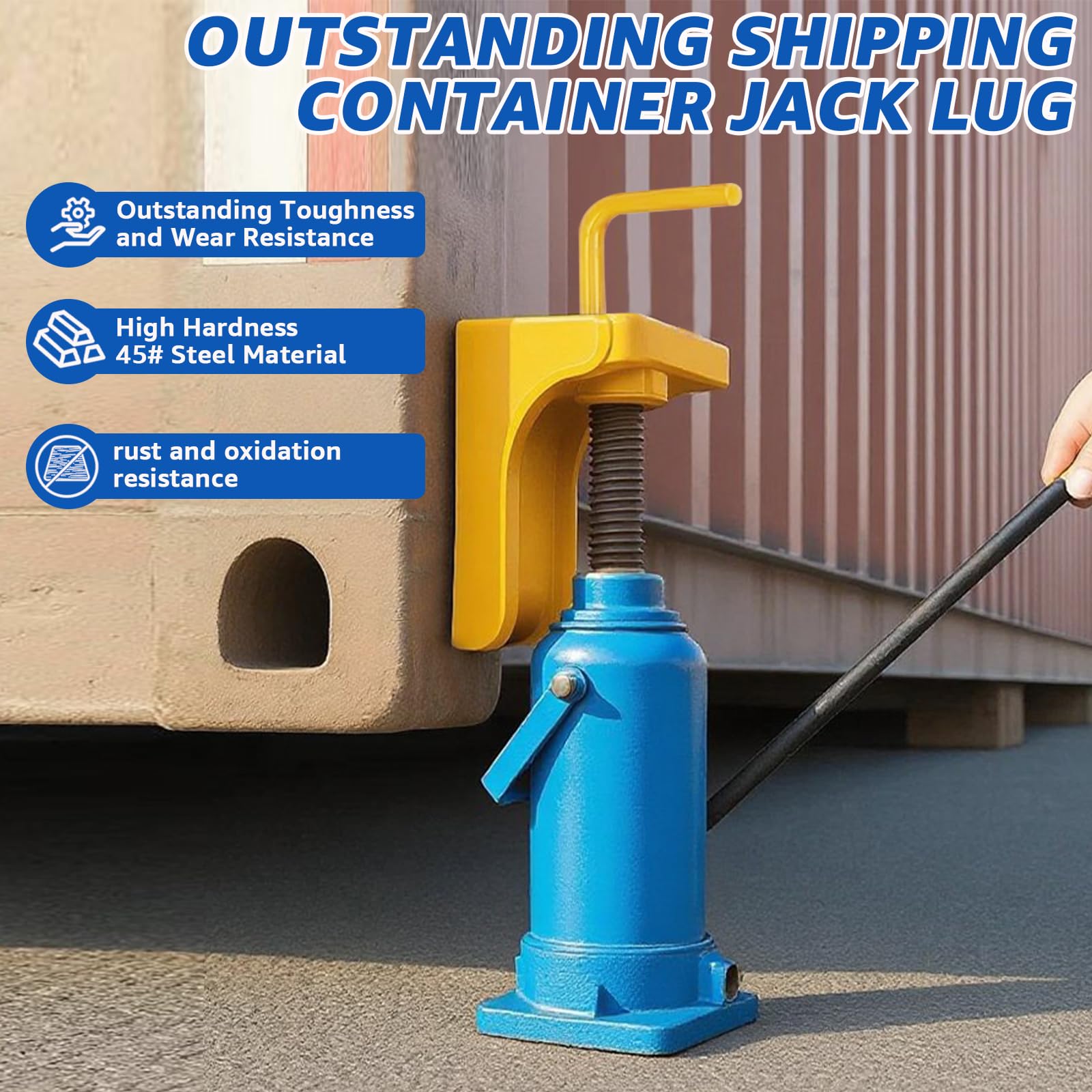 HKTE - Gato de contenedor de envío de 5 toneladas, 1 paquete | Acero resistente, mango en U, fácil transporte y posicionamiento para puertos, patios y almacenes
