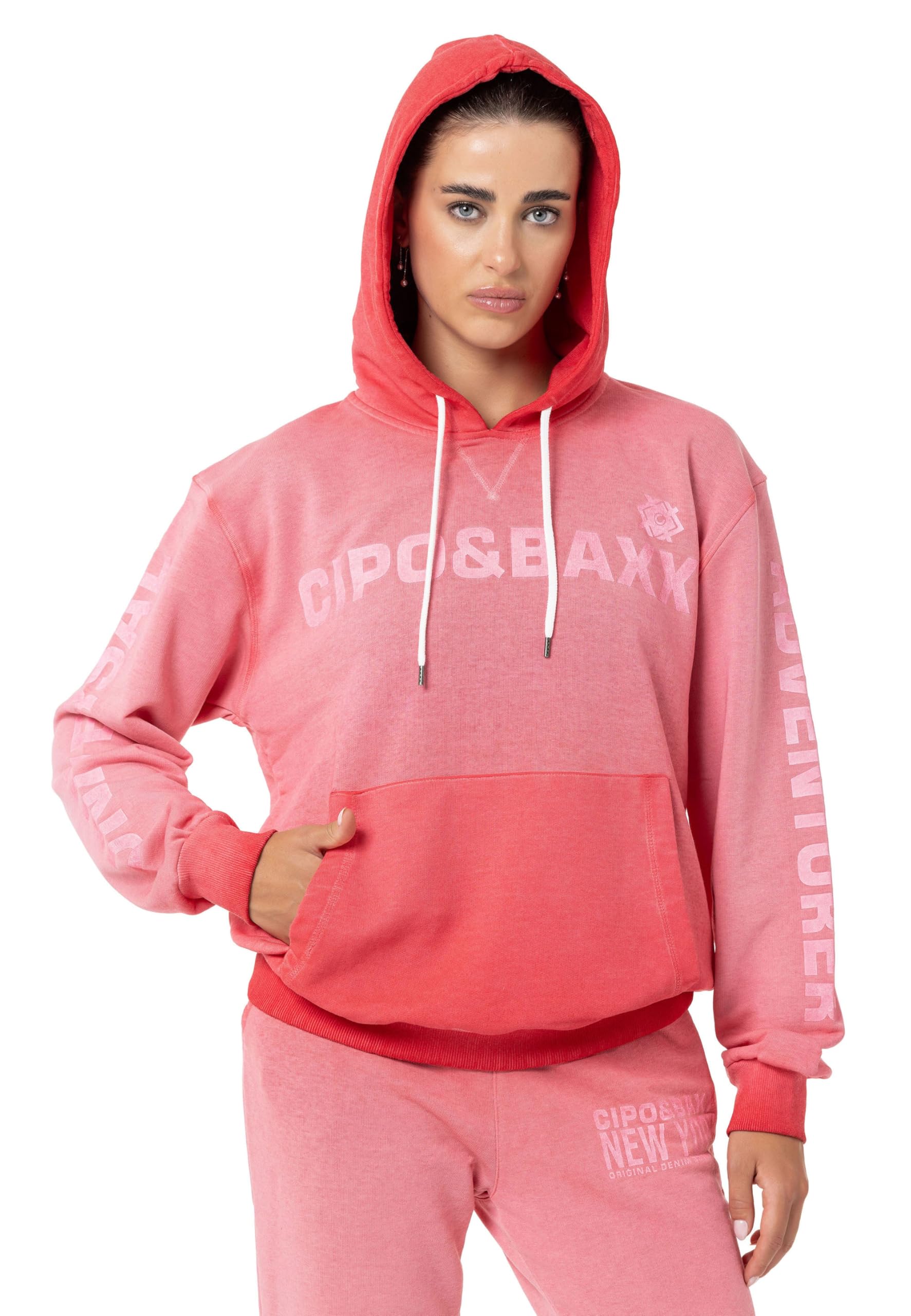 Cipo & Baxx Damen Jogginganzug – Zweiteiliges Set Hoodie und Jogginghose
