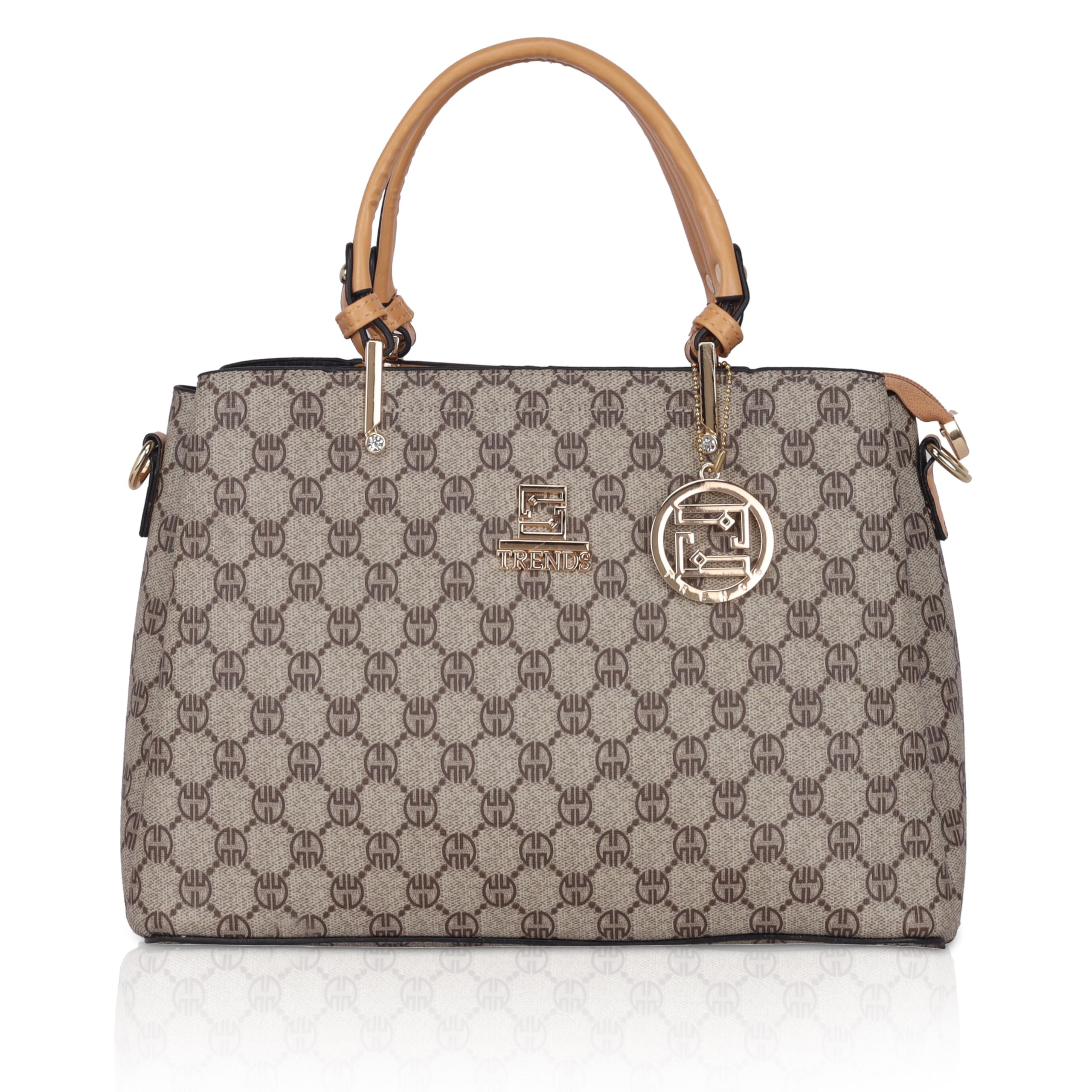 DAZZLE Pu Leather Elegance Redefined: Pvc Designer Ladies Handbag With Classy Prints, Handle Fittings, And A Stylish Dangler (Camel) (B0CVMXWLJR) Amazon Price History, Amazon Price Tracker