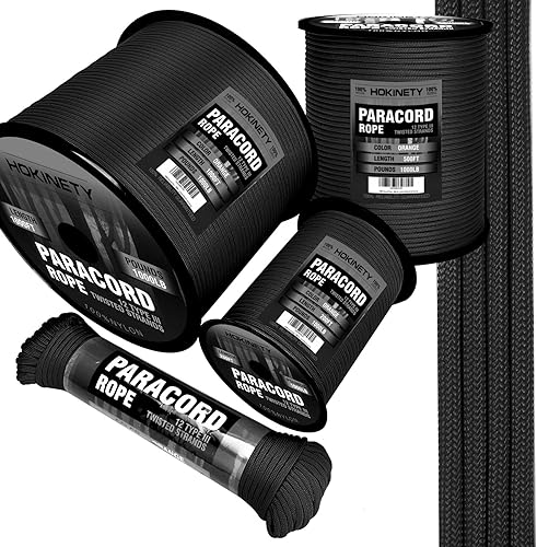 Miniatura 1 de Cuerda de paracaídas de 1000 libras, 100 pies, 200 pies, 500 pies, 1000 pies, 0.157 in, cable de carrete de paracaídas de 12 hebras, cordón para