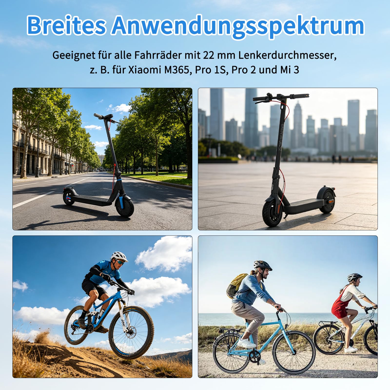 E Scooter Blinker Nachrüsten Set für Xiaomi für M365 für Pro 1S/Pro 2 für Mi3 für Ninebot Max G30/G30D, Blinker E Scooter Rollergriffe mit Blinkerlampe Lenkergriffe Scooter Zubehör(Schwarz)