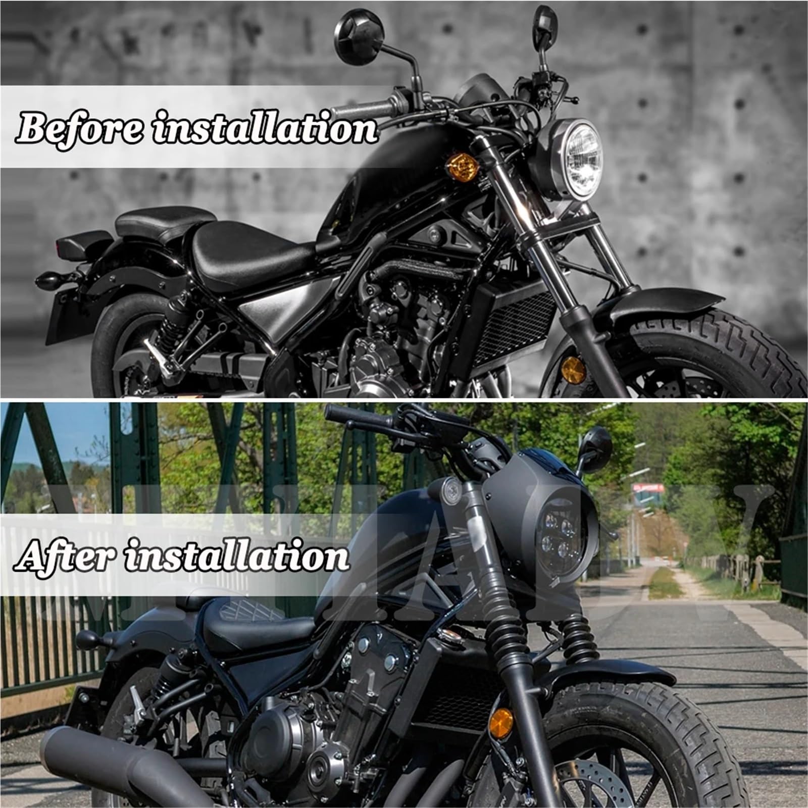 Adatto per Honda Rebel CMX500/300 2017-2022 Moto Forcella Anteriore Boot Tubo Cursore Ammortizzatore Copertura protezione forcella(Upper Protection)