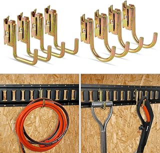 8Pcs J Hooks for E Track Systems,Steel J Hook Tie Down Accessories for X-Track Systems Tie Down Anchor Points Pickup,Cargo Van,Enclosed Trailers,Semi-Trucks Trailer Hang Tools