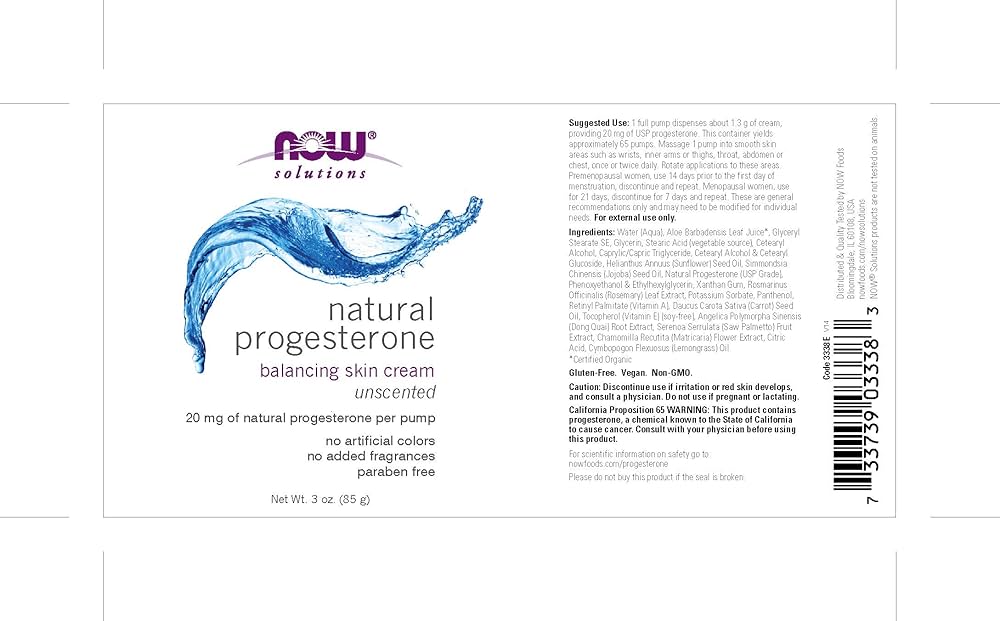 Amazon.com : Unscented Progesterone Cream by Now Foods - 20