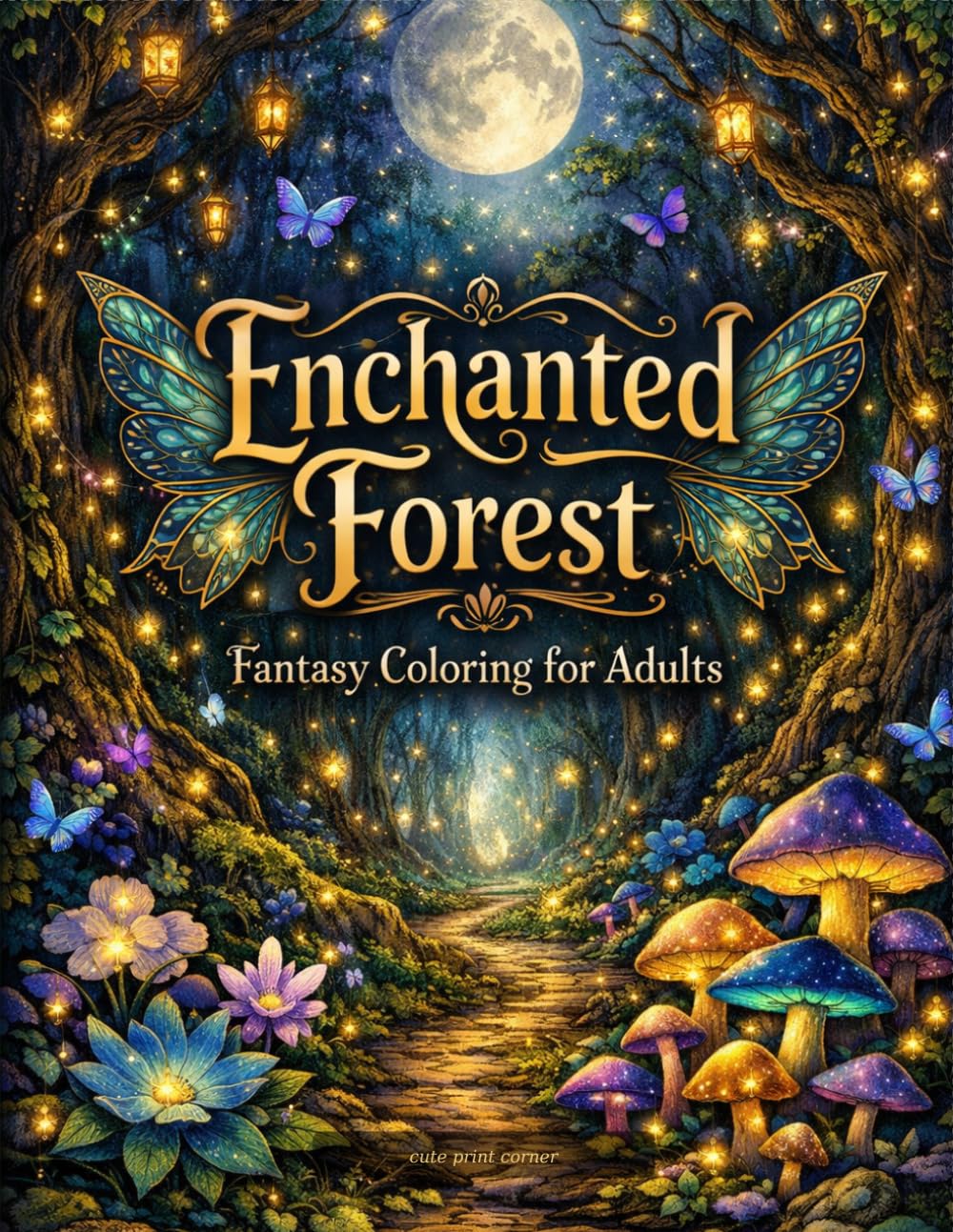Fantasy Coloring Book for Adults: Enchanted Forest: 35 Intricate Magical Forest Scenes with Fairies, Mystical Creatures & Woodland Magic — One-Sided Pages for Stress Relief and Creative Escape