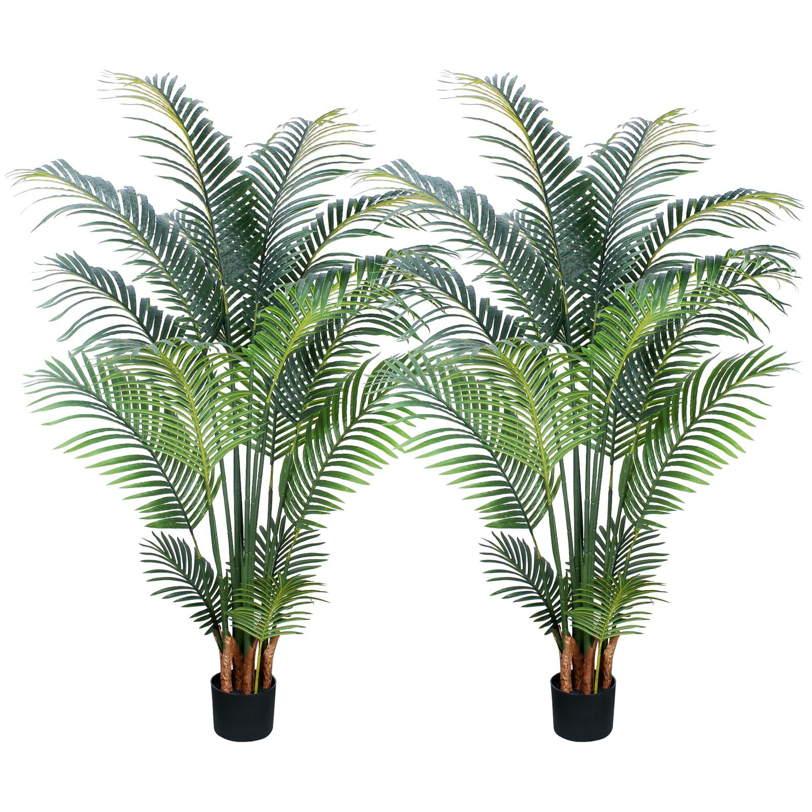 Yepdin Artificial Tropical Palm Plant - 5 Ft Tall Faux Palm Tree with Plastic Pot for Office and Home Decor, Indoors and Outdoors, Housewarming Gift,