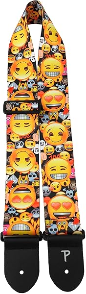 バレンタイン うんち柄 ギターグッズ Perri's/ペリーズ LPCPE-8222 EMOJI SMILES ON COLLAGE