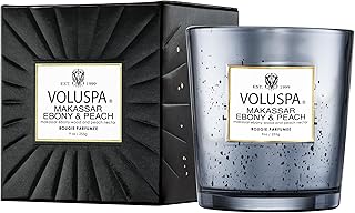 Makassar Ebony and Peach Candle, 9 oz, Coconut Wax Blend, Scented Candles for Home, 60 Hour Burn Time, Candle Jars