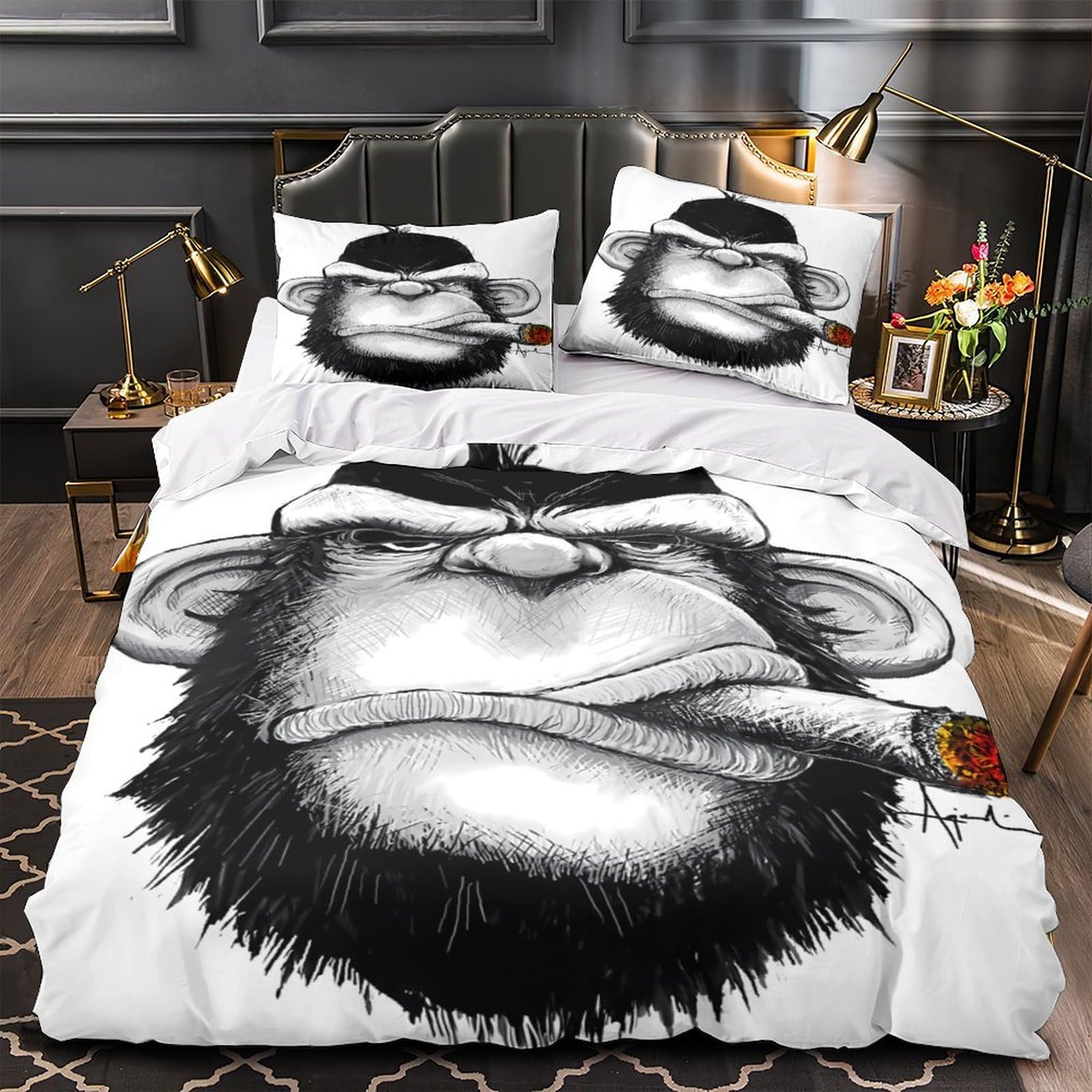 Housse de couette poulet 3D microfibre ultra douce lit Super King