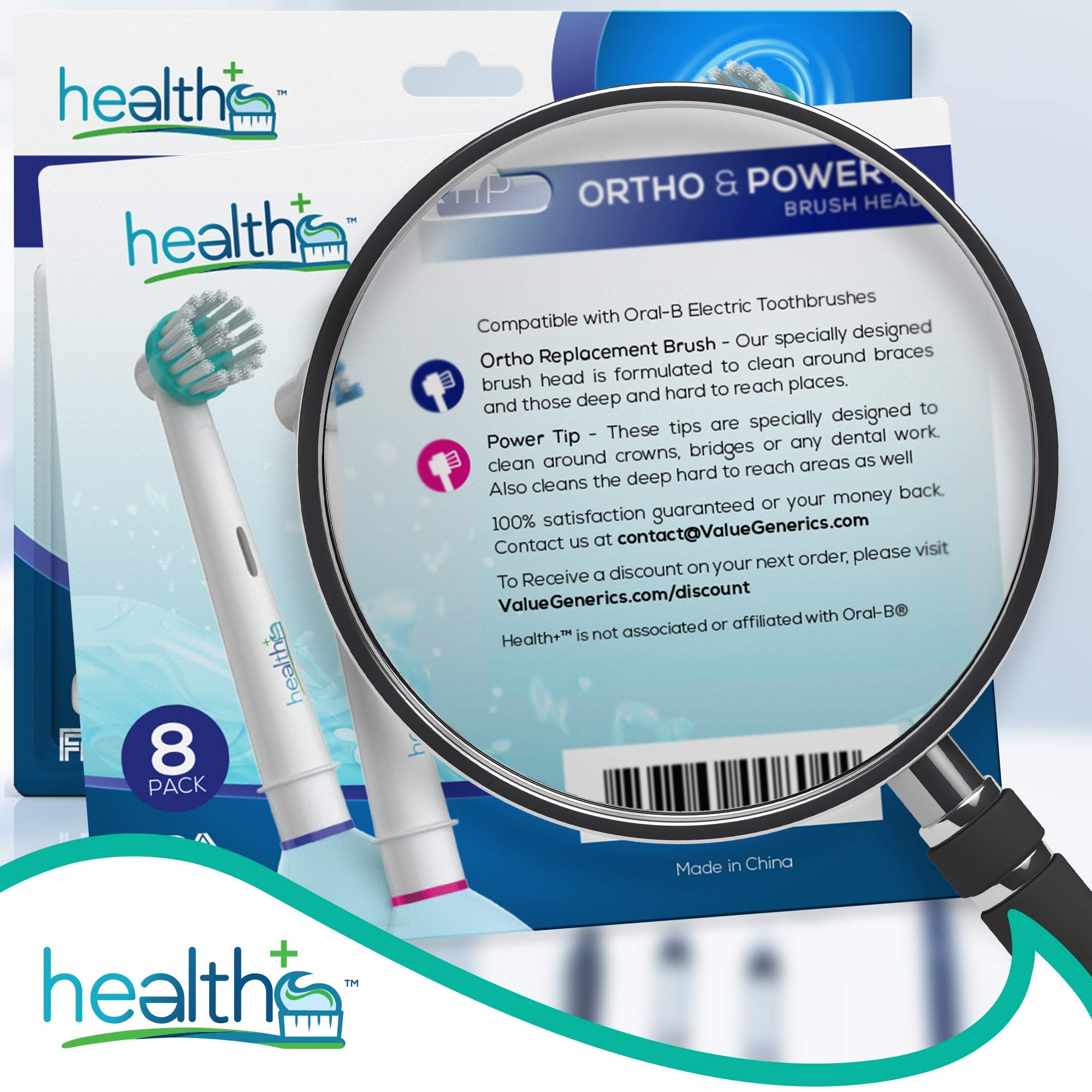 Compatible OralB Electric Toothbrush Ortho and Power Tip Bristle