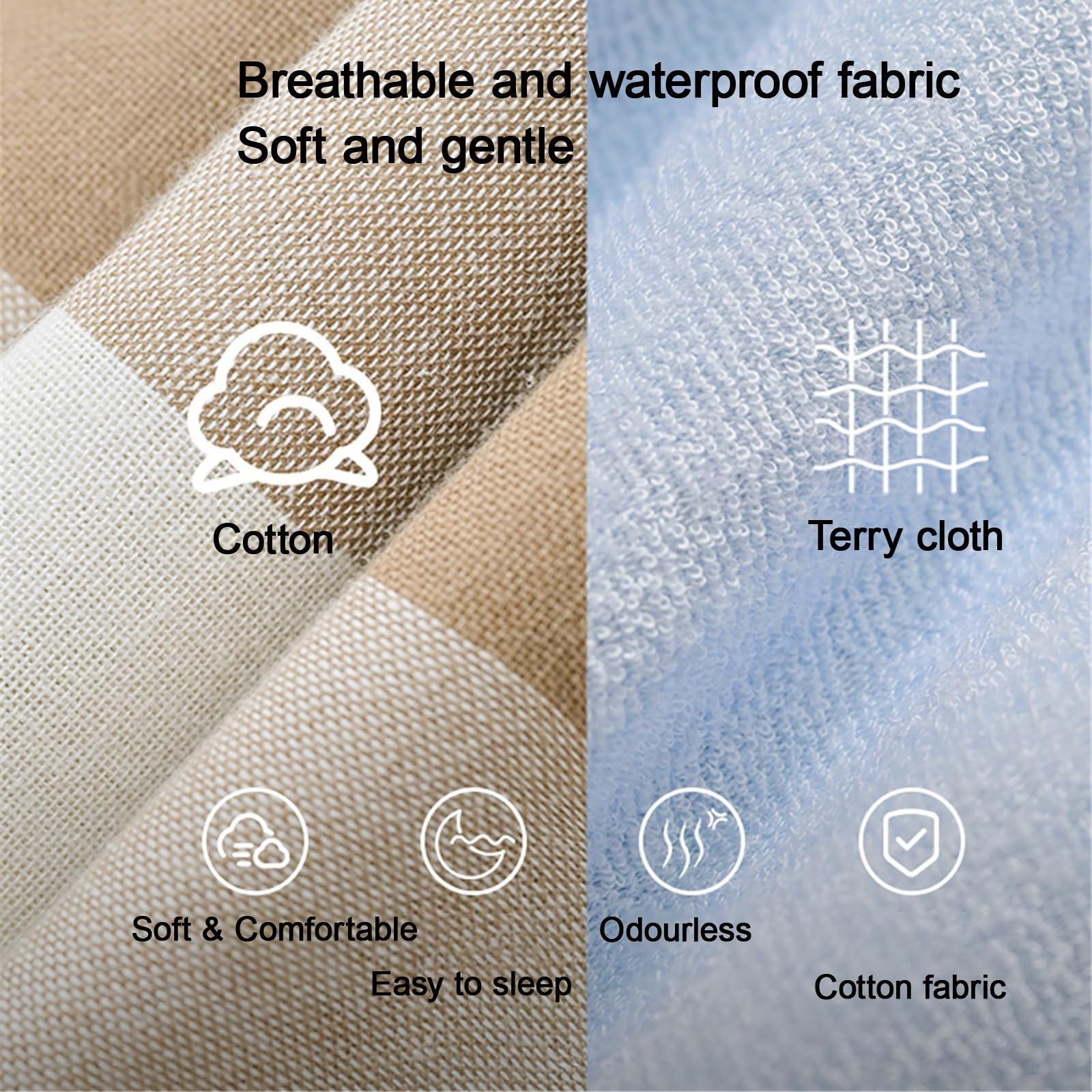 Traverse Letto Anziani con Maniglie Rinforzate, Traversa Impermeabile per Riposizionamento, Sollevamento Telo Impermeabile Letto(115 * 150cm,Light blue-checked)