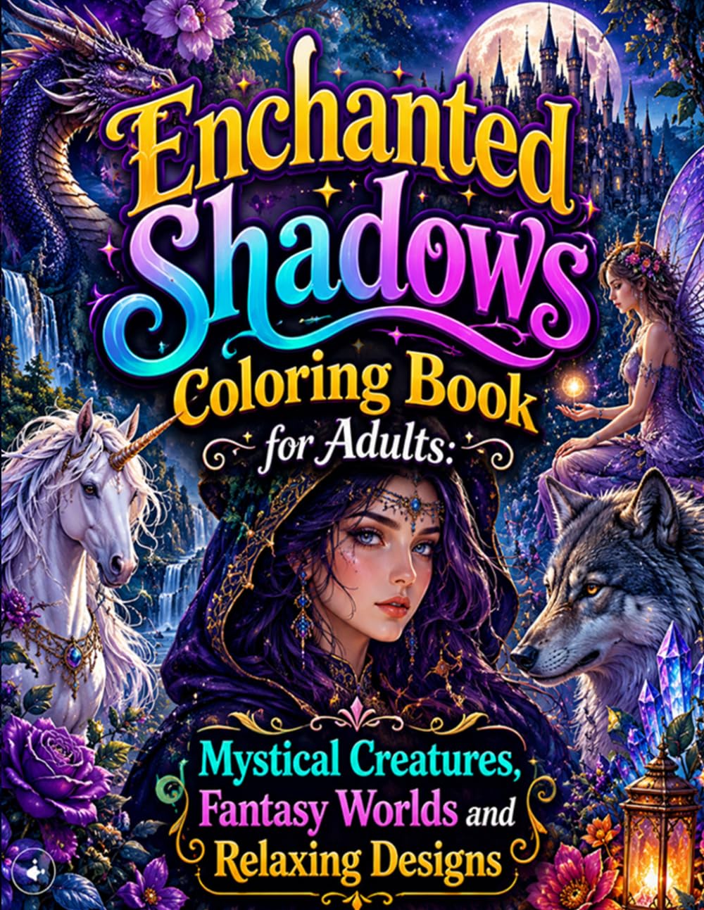 Enchanted Shadows Coloring Book for Adults: Mystical Creatures, Fantasy Worlds and Relaxing Designs: A Magical Journey Through Enchanted Realms Filled ... Creatures and Stress Relieving Fantasy Art