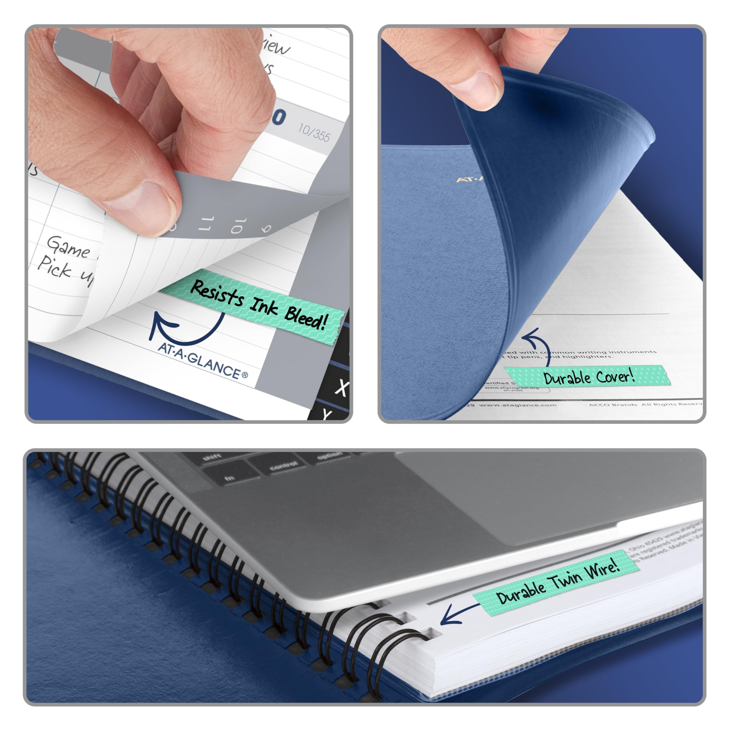 AT-A-GLANCE Agenda settimanale per appuntamenti 2027, 12,7 x 20,3 cm, ogni ora, blu (701082027)