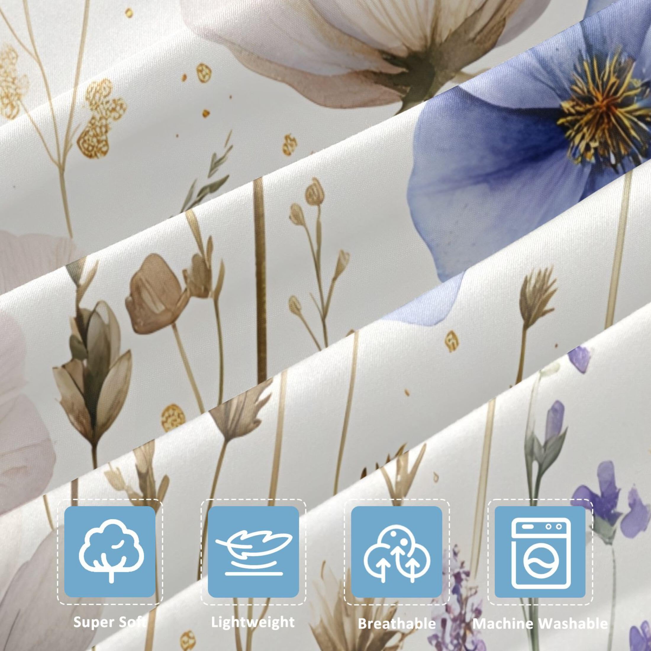 Wildflowers - Sábana bajera ajustable individual para colchón de aire, bolsillo extra profundo de 24 pulgadas, funda suave y transpirable con apertura de válvula de cremallera para cama de