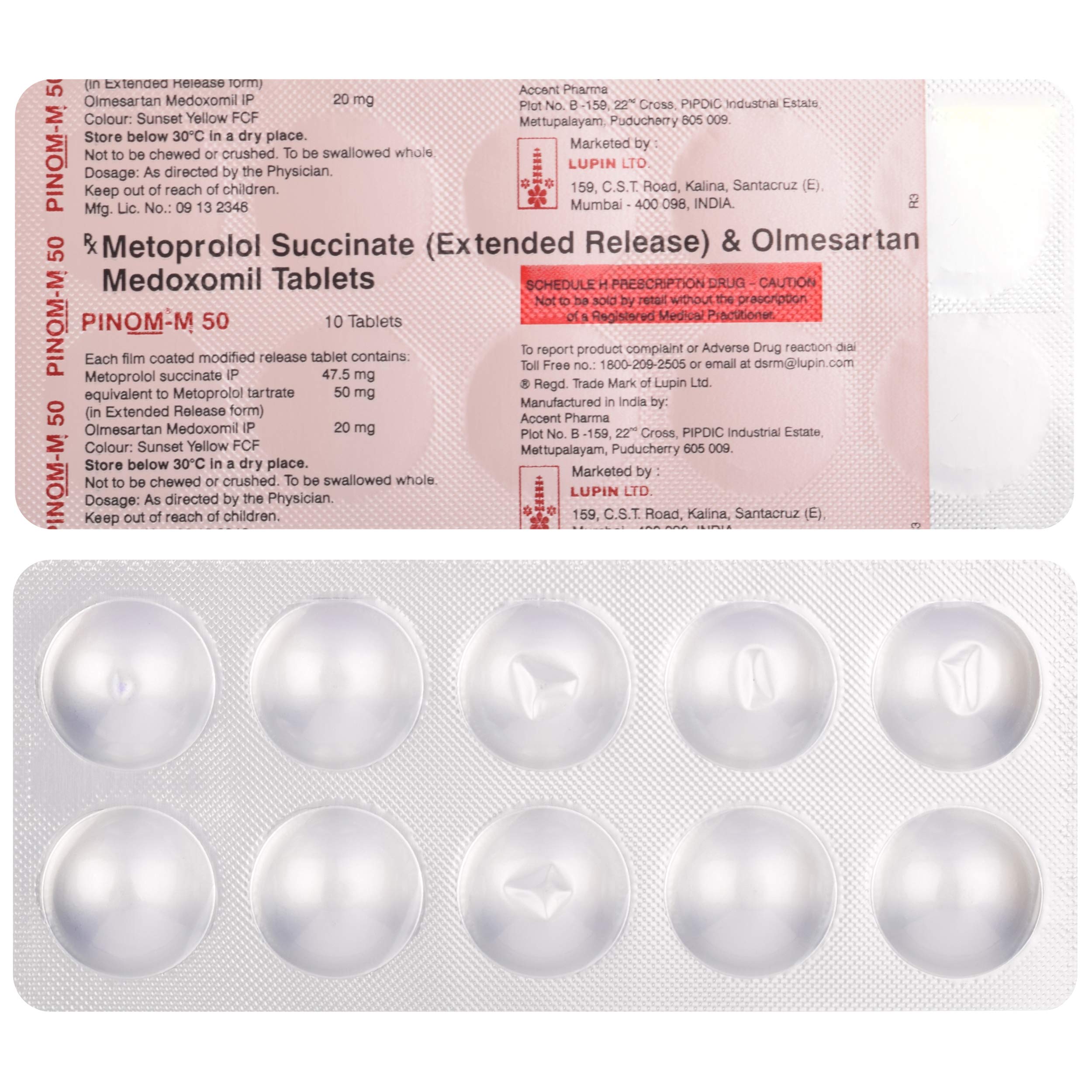 Pinom M 50 - Strip of 10 Tablets