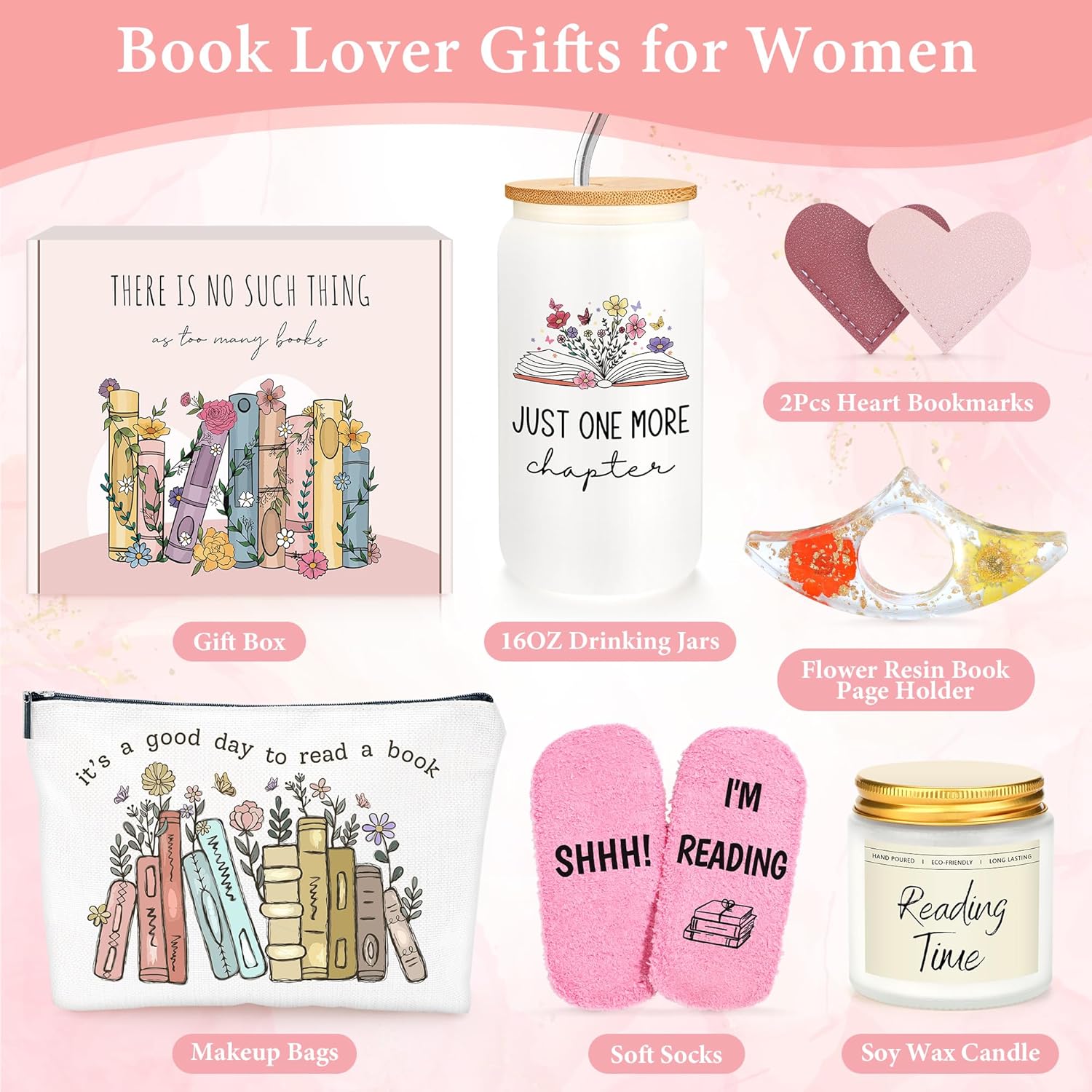 Book Lover Gifts for Women Bookish Gifts for Readers Book Accessories for Reading Lovers Bookish Items Themed Presents Librarian Gift for Readers Cool Bookworm Gift for Reading Lovers - Image 8