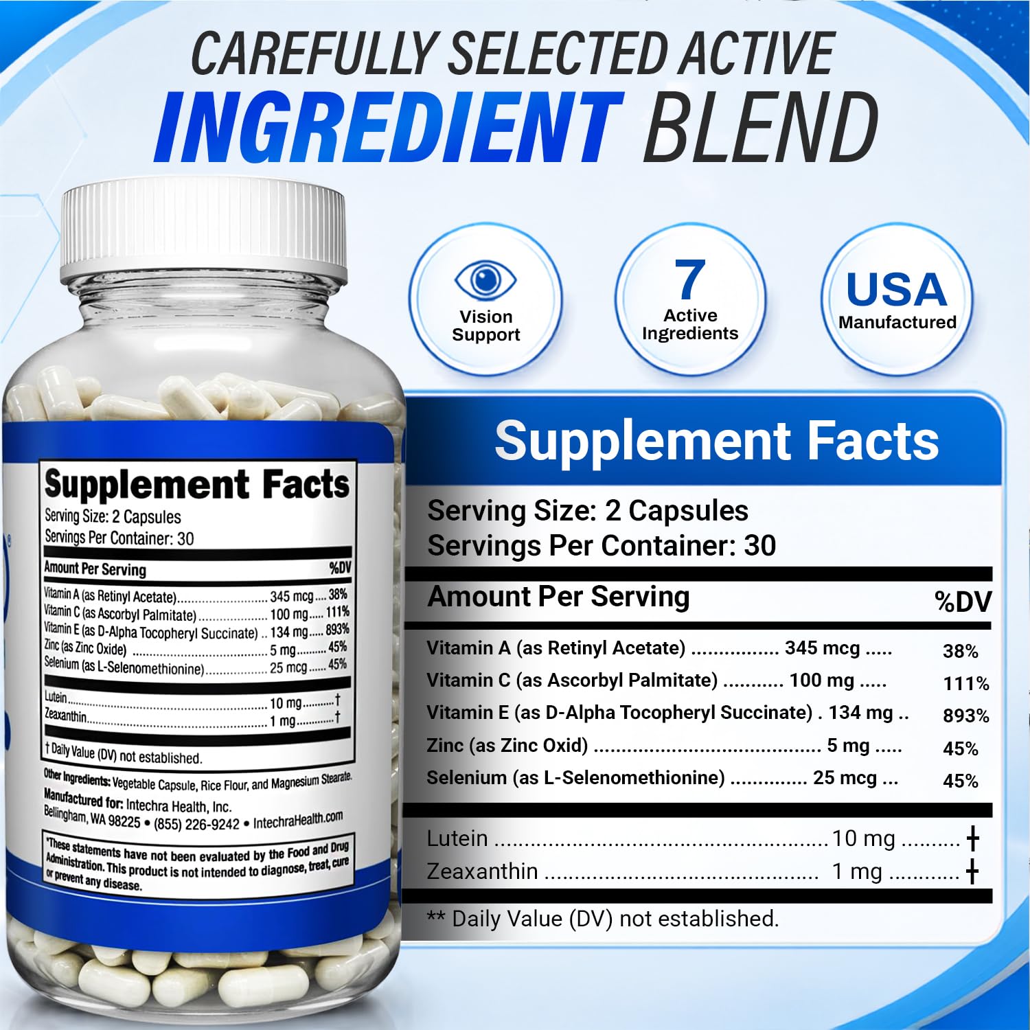 Intechra Health VisiPro Eye Vitamins, Lutein and Zeaxanthin Supplements — Amazon image 2