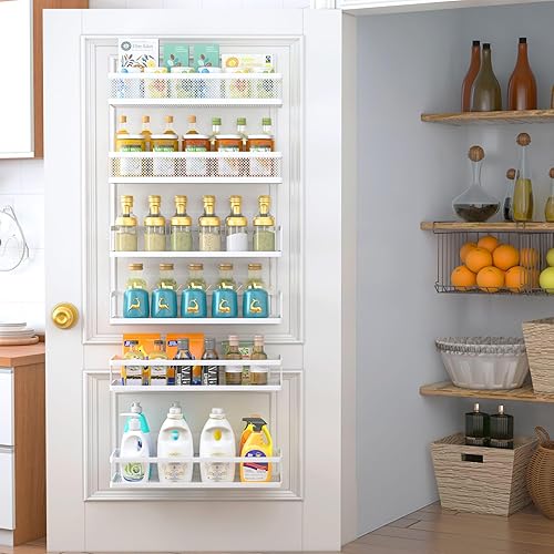 Miniatura 5 de PUSDON Cesta de metal para colgar en la pared, paquete de 2 unidades, apta para múltiples escenas, red blanca grande