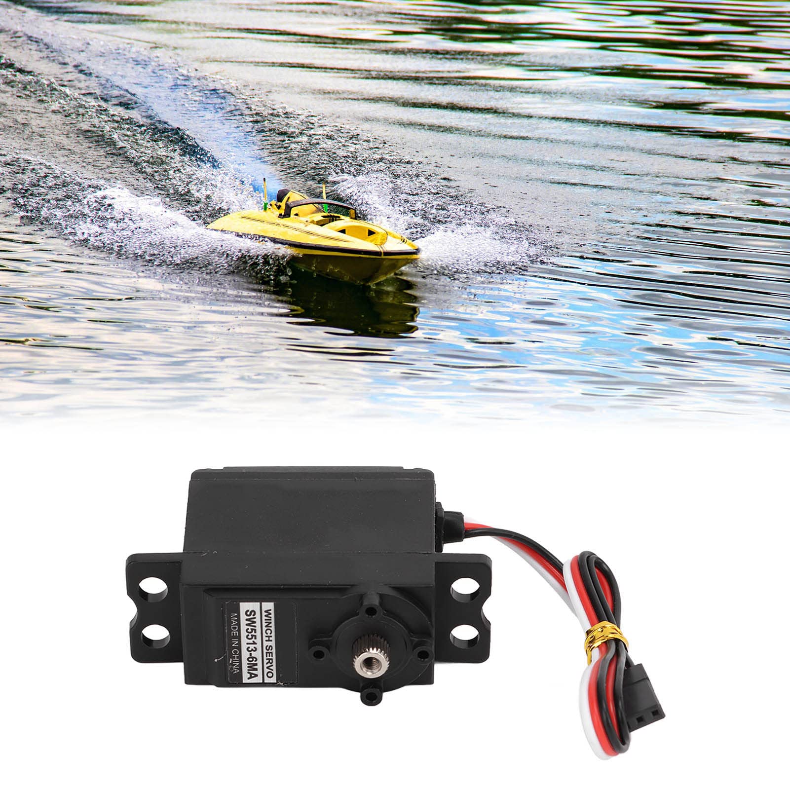 Servomoteur RC, Engrenages Métalliques Haute Résistance, Treuil Voile Alliage Couple Élevé, for Modèles Bateaux RC Voiliers Compétition Loisir Marin