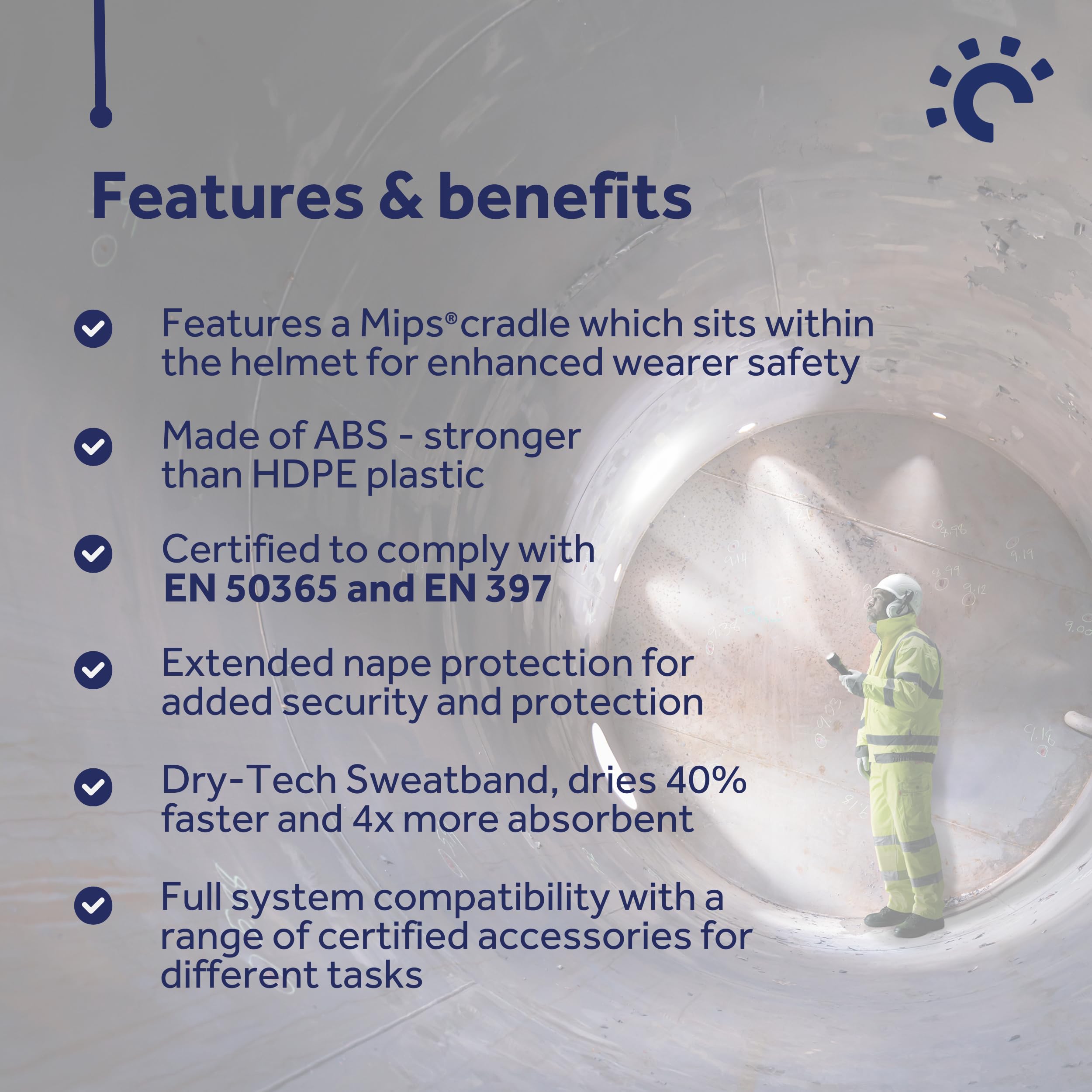 Centurion Casco de Seguridad - Casco Duro con MIPS - Casco Industrial Nexus Exceed MIPS para Andamios, operadores de elevación de Pluma, arquitectos, técnicos de turbinas eólicas y limpiadores de