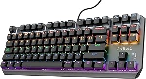 Trust Gaming GXT 834 Callaz TKL Mechanische Tastatur, Deutsches QWERTZ Layout, Outemu-Schalter, Mehrfarbige LED-Beleuchtun…