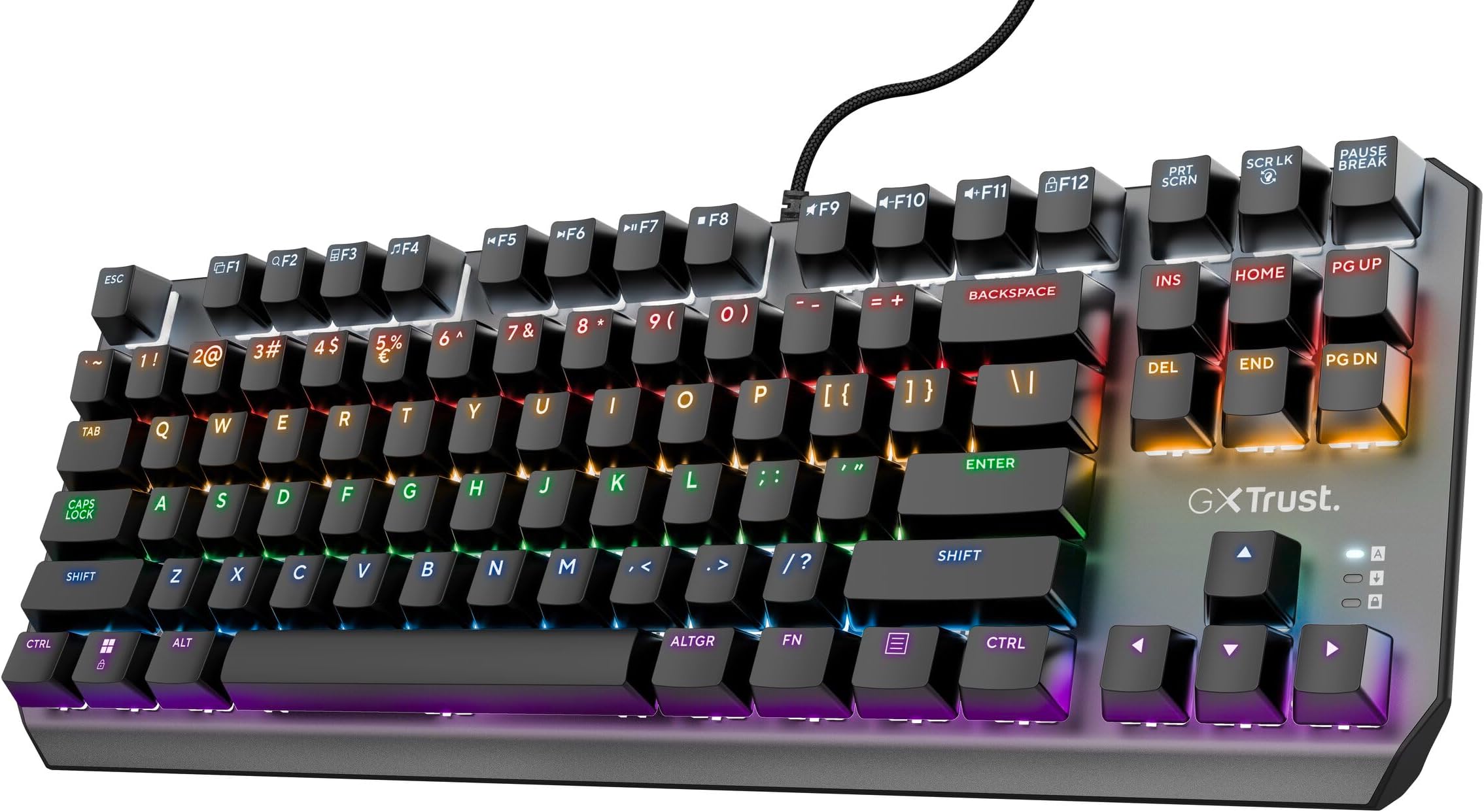 GXT 834 Callaz TKL Mechanical Gaming Keyboard with UK Layout, Compact Tenkeyless Design (80%), Outemu Switches, Multicolour LED Lighting, USB Mechanical Keyboard for PC, Laptop, Mac