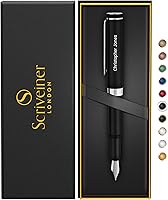 Vista 22 de Scriveiner - Pluma fuente de lujo EDC (fina), impresionante bolsillo EDC rojo mate con acabado cromado, punta alemana Schmidt, convertidor, un gran