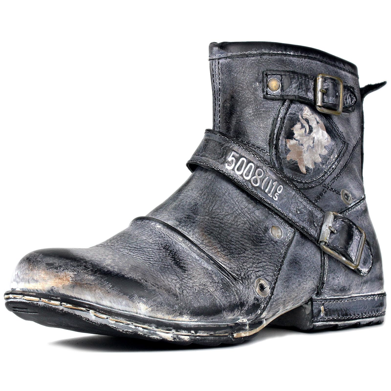 COWSDELLA Retro Chukka Stiefel für Männer Schnürstiefel Moto