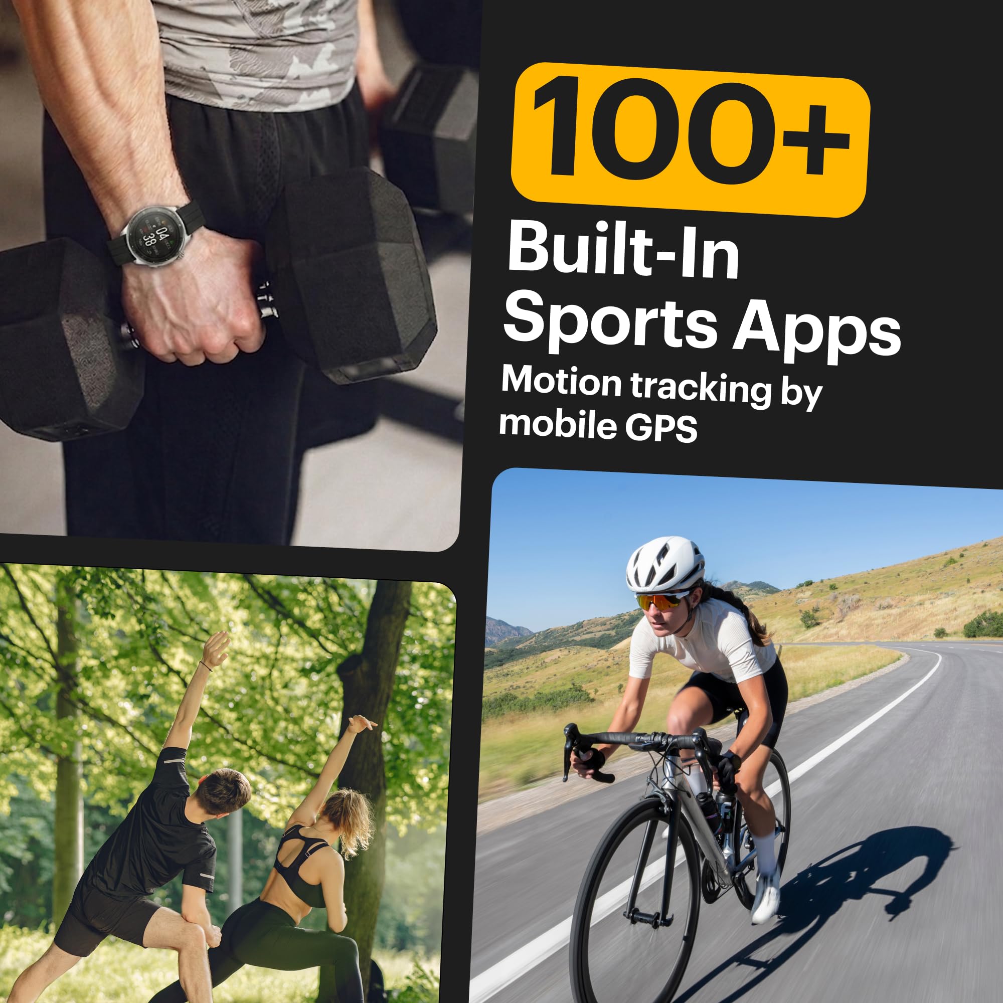 Kodak SW-7202 - Reloj Inteligente - Pantalla HD de 37 mm - Llamadas Bluetooth y Asistente de Voz - SpO2, frecuencia cardíaca, estrés, más de 100 Deportes, GPS - Duración de la batería 5 días - Carga
