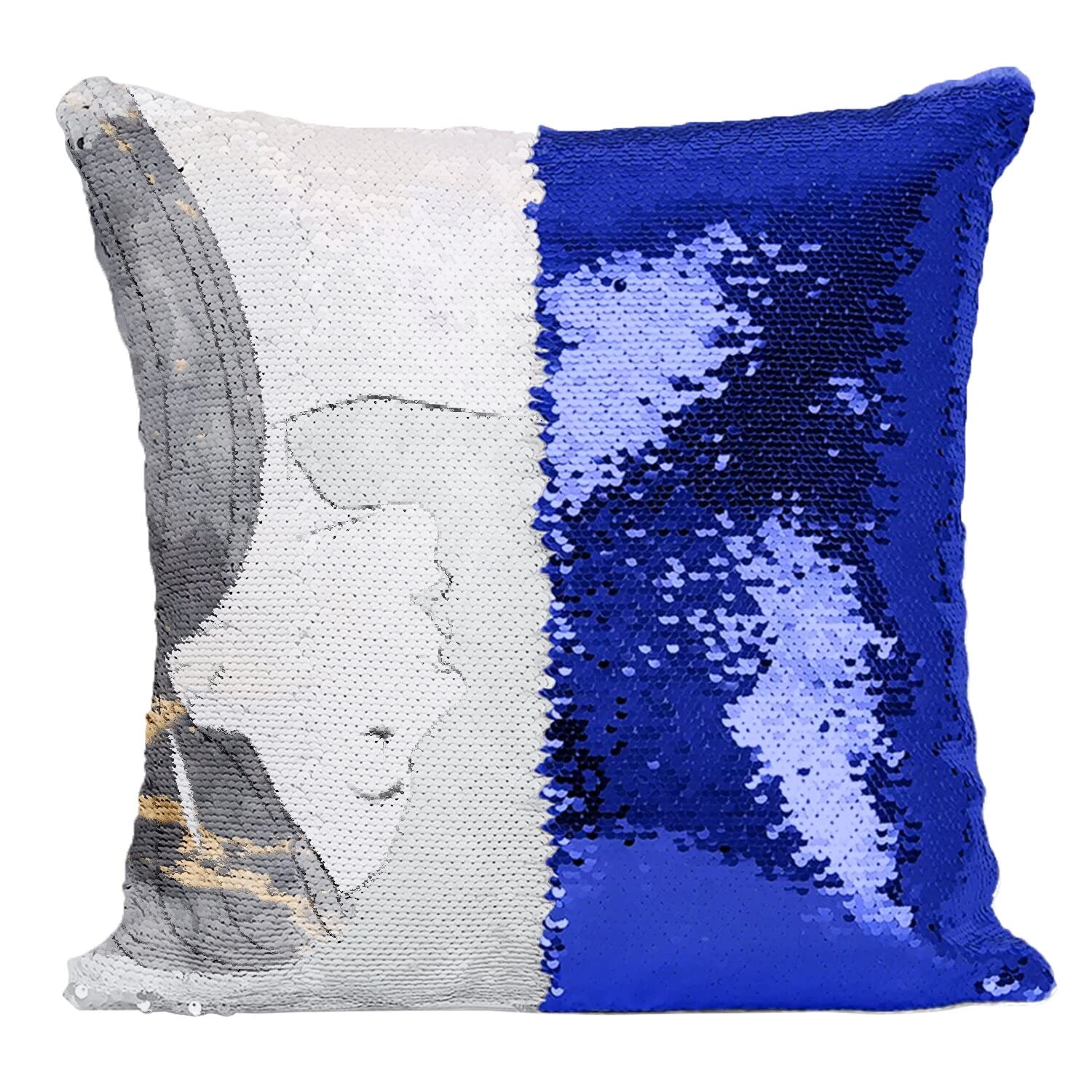 Coussin de decoration chat et paillettes magiques pour chambre de fille
